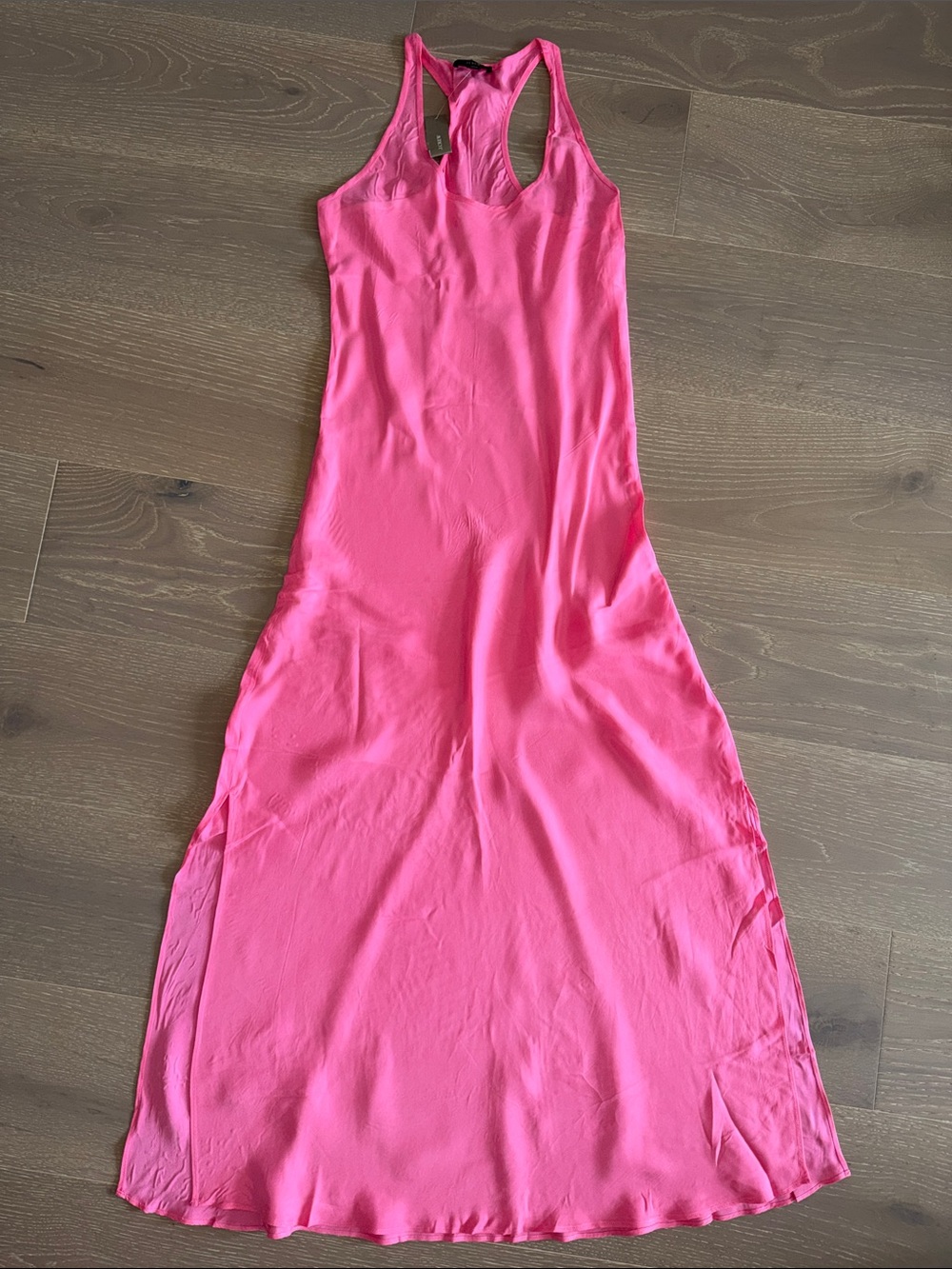 J. Crew Hot Pink Racerback Maxi Slip Dress size 0